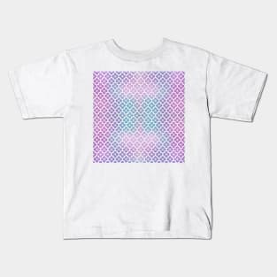 Beautiful dreamy flower pattern, in pastel pink, purple, and cyan Kids T-Shirt